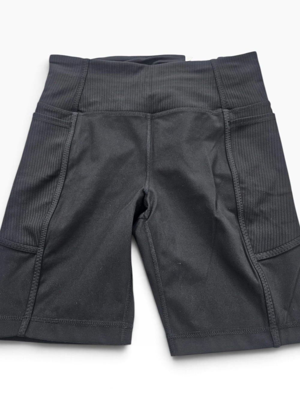 Mondetta Ribbed Bike Shorts NWOT | Large • Black • Active Stretch • High Waist